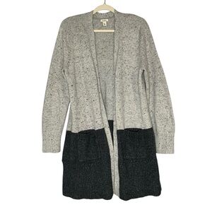 L.L. Bean‎ cotton and wool blend Ragg open front cardigan sweater. Size M